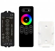 Контроллер RGB комплект с пультом ALFA BLACK Light Music (12-24V/216-432W, 3x6A) Черный ПДУ сенсор
