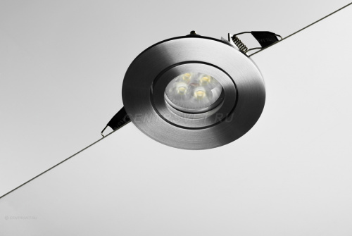 Врезной светильник QANA 1LR Алюминий круглый под лампу 50мм GU10 потолочный