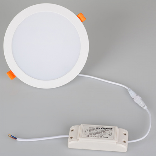Встраиваемая LED панель ARLIGHT DL-BL180-18W Warm 220V 180*28мм 1620lm круглая, белая