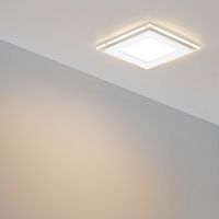 Встраиваемая LED панель стекло ARLIGHT LT-S96x96WH 6W Warm White 220V 427Lm квадратная