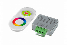 Контроллер RGB комплект с пультом ALFA (12-24V/216-432W, 3x6A) Белый ПДУ сенсор+кнопки