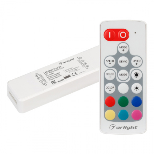 Контроллер RGB комплект с пультом Arlight ARL-MINI-RGB-3x4A (5-24V, RF ПДУ 18кн)