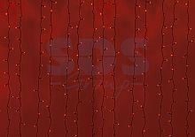Плей Лайт дождь красный Каучук светодиодный 2*3м  20нитей*38диодов NEON-NIGHT