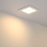 Встраиваемая LED панель ARLIGHT DL-93x93M-5W Warm White 220V 400Lm квадратная, белая 