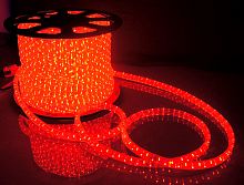 Фиксинг красный 2W-100-240V LED 13мм круг. крат. 2м (30LED), дюралайт светодиодный 