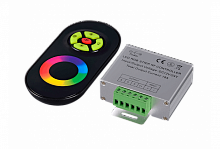 Контроллер RGB комплект с пультом ALFA (12-24V/216-432W, 3x6A) Черный ПДУ сенсор+кнопки