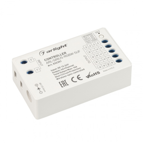 Контроллер RGBW/DIM/MIX приемник Arlight ARL-SIRIUS-RGBW-SUF (12-24V, 4x4A, 2.4G)